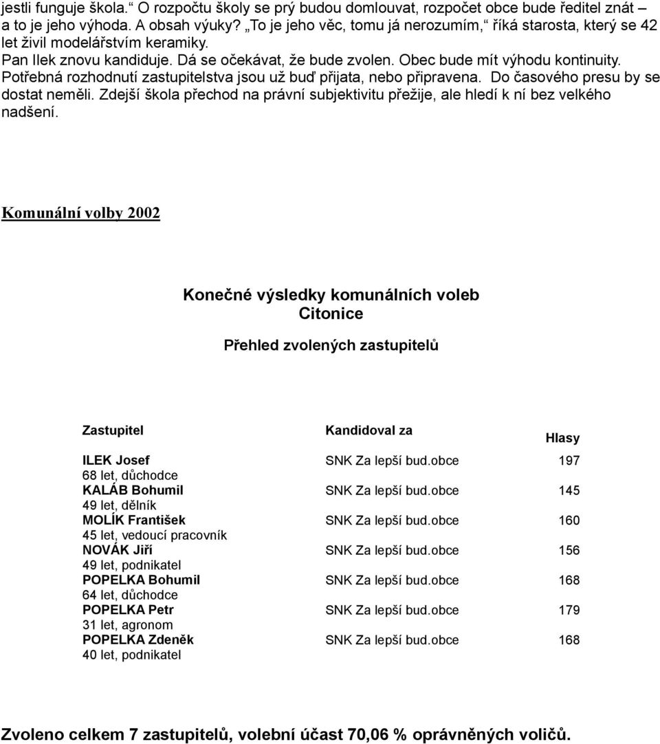 Potřebná rozhodnutí zastupitelstva jsou už buď přijata, nebo připravena. Do časového presu by se dostat neměli. Zdejší škola přechod na právní subjektivitu přežije, ale hledí k ní bez velkého nadšení.