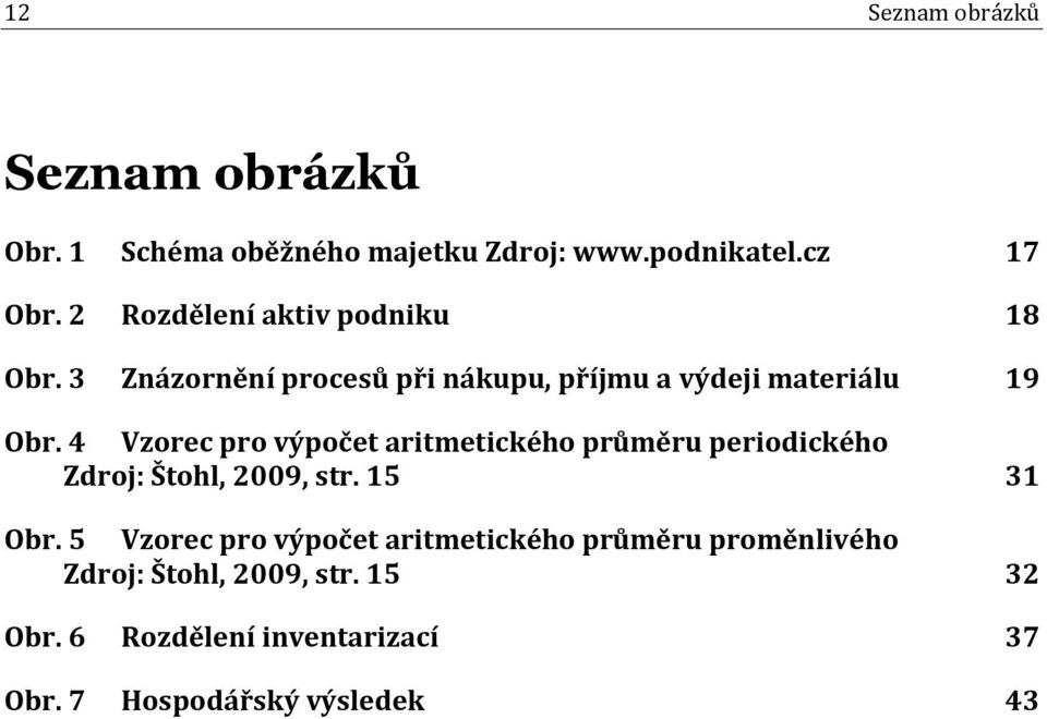 4 Vzorec pro výpočet aritmetického průměru periodického Zdroj: Štohl, 2009, str. 15 31 Obr.