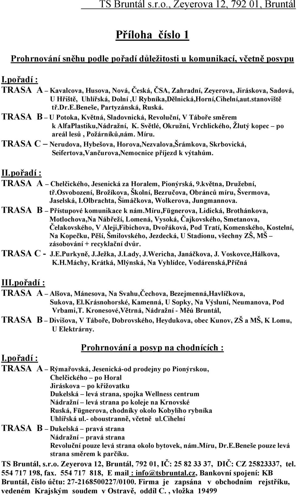 TRASA B U Ptka, Květná, Sladvnická, Revluční, V Tábře směrem k AlfaPlastiku,Nádražní, K. Světlé, Okružní, Vrchlickéh, Žlutý kpec p areál lesů, Pžárníků,nám. Míru.