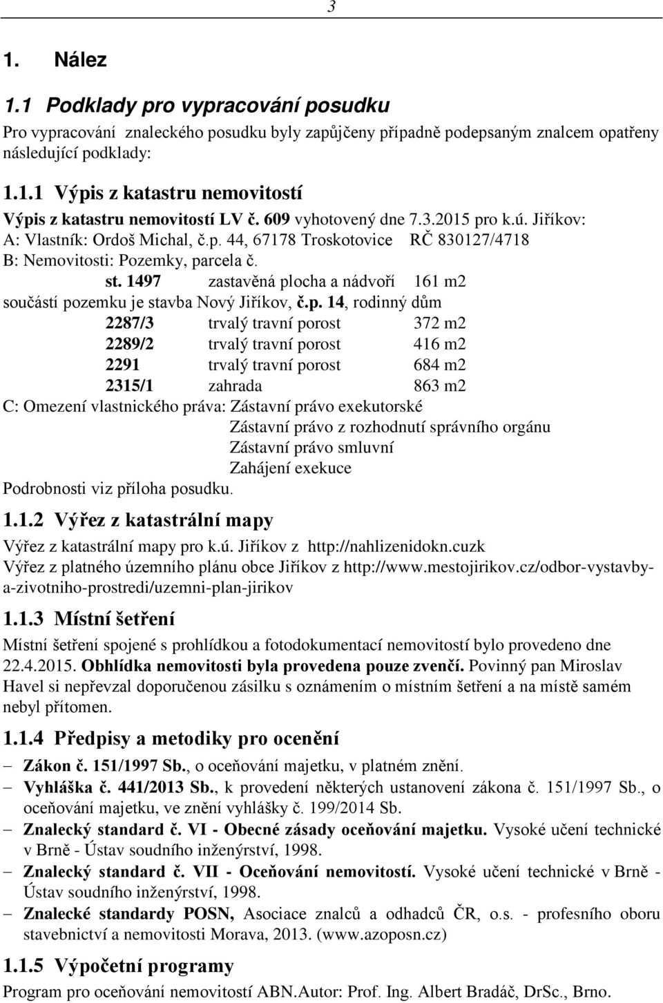 1497 zastavěná pl