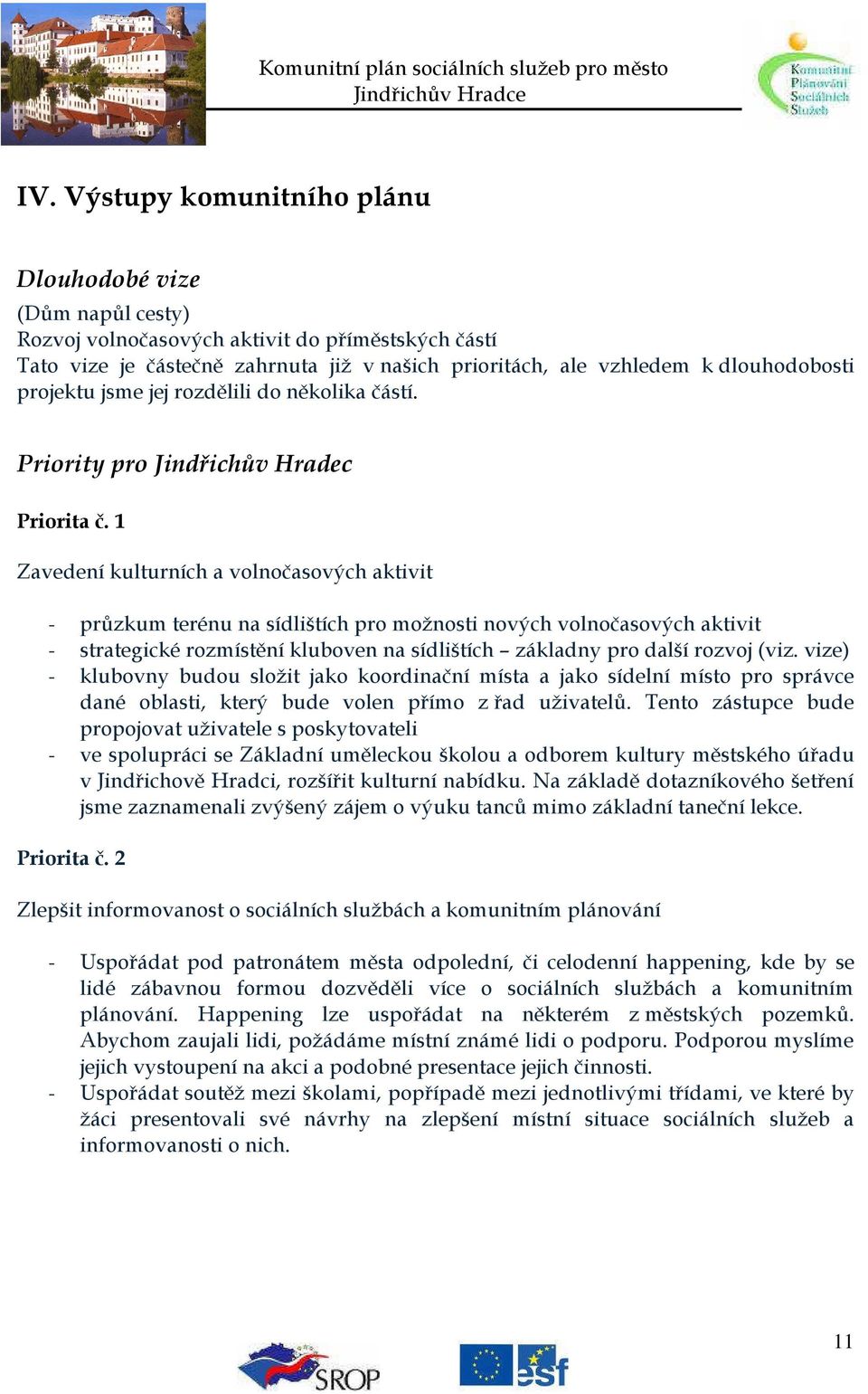 1 Zavedení kulturních a volnočasových aktivit - průzkum terénu na sídlištích pro možnosti nových volnočasových aktivit - strategické rozmístění kluboven na sídlištích základny pro další rozvoj (viz.