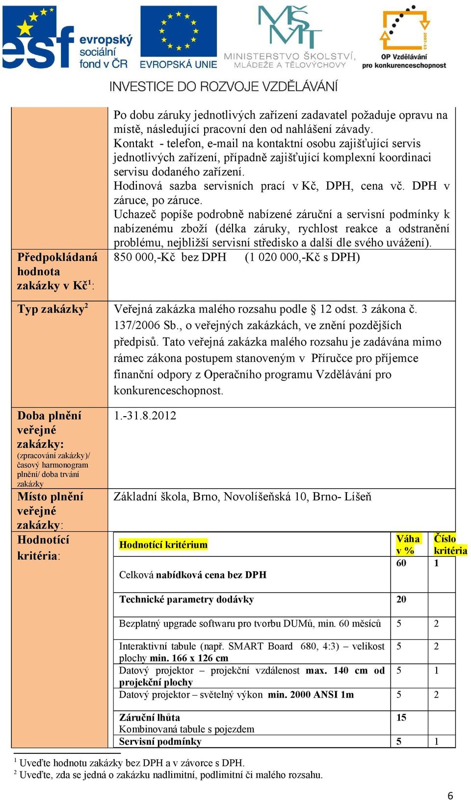 Hodinová sazba servisních prací vkč, DPH, cena vč. DPH v záruce, po záruce.