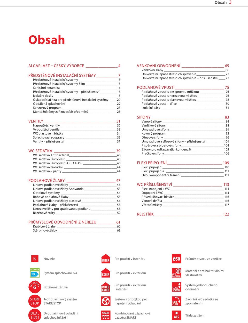 ventily 32 Vypouštěcí ventily 33 WC plastové nádržky 34 Splachovací soupravy 35 Ventily příslušenství 37 WC SEDÁTKA 39 WC sedátka Antibacterial 40 WC sedátka Duroplast 40 WC sedátka Duroplast