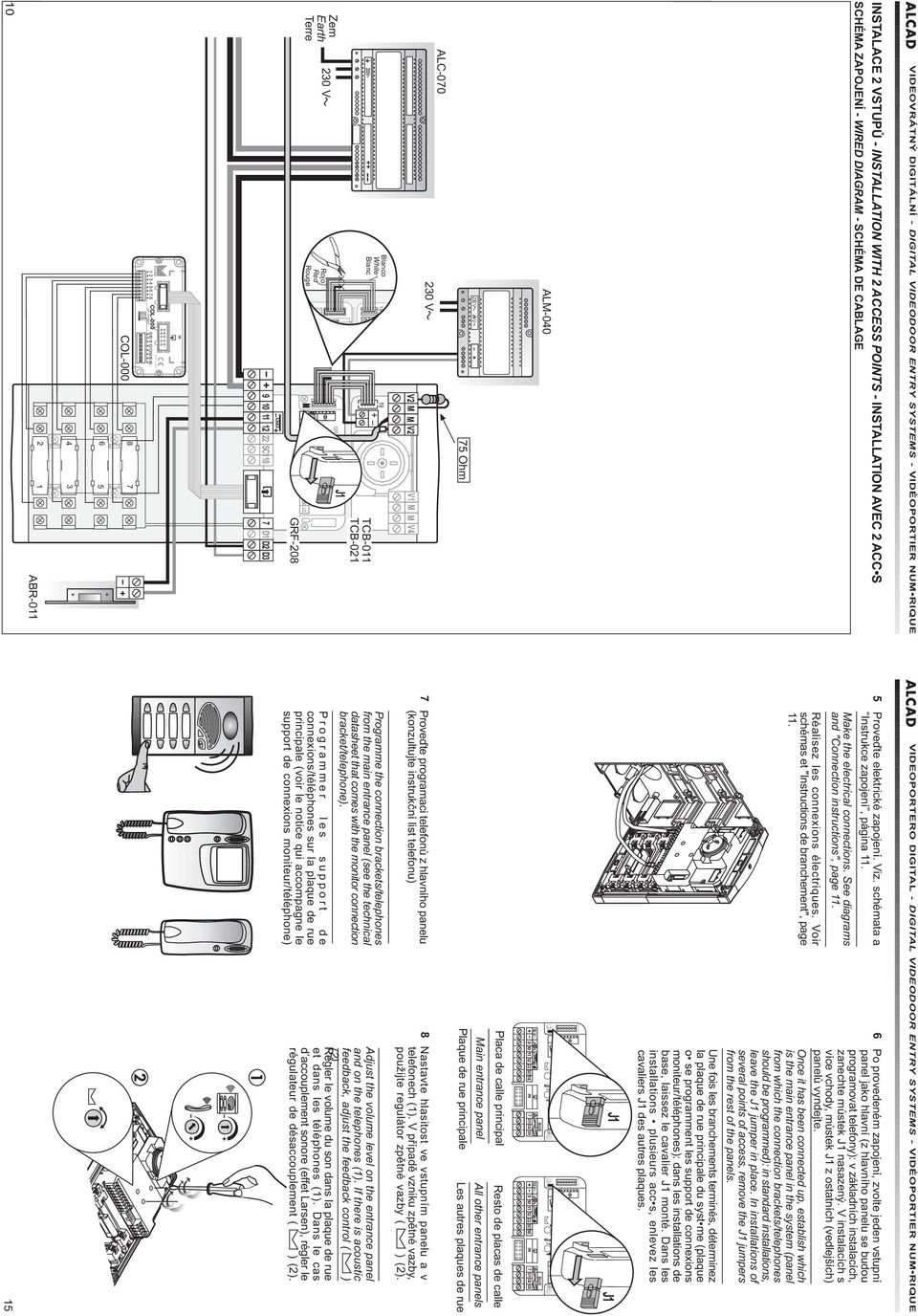 See diagrams and "Connection instructions", page. Réalisez les connexions électriques. Voir schémas et "Instructions de branchement", page.