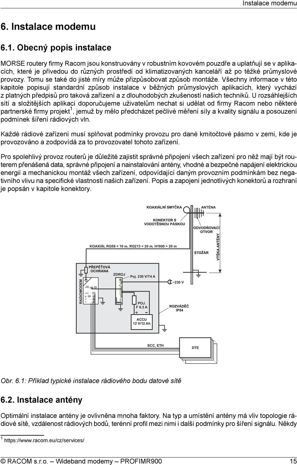 Obecný popis instalace MORSE routery firmy Racom jsou konstruovány v robustním kovovém pouzdře a uplatňují se v aplikacích, které je přivedou do různých prostředí od klimatizovaných kanceláří až po