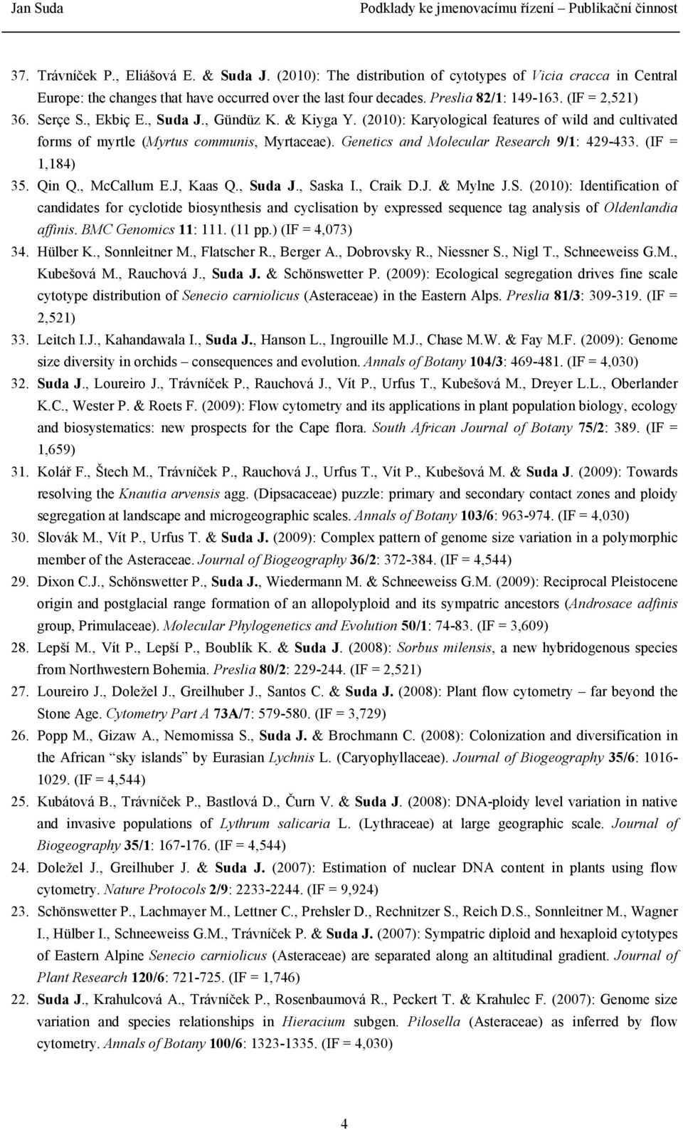 Genetics and Molecular Research 9/1: 429-433. (IF = 1,184) 35. Qin Q., McCallum E.J, Kaas Q., Su