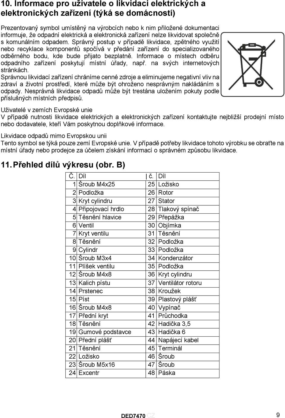 Správný postup v případě likvidace, zpětného využití nebo recyklace komponentů spočívá v předání zařízení do specializovaného odběrného bodu, kde bude přijato bezplatně.