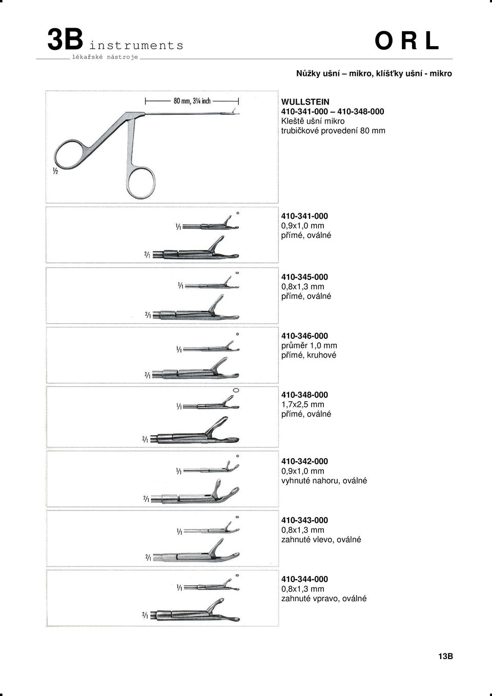 průměr 1,0 mm přímé, kruhové 410-348-000 1,7x2,5 mm přímé, oválné 410-342-000 0,9x1,0 mm vyhnuté