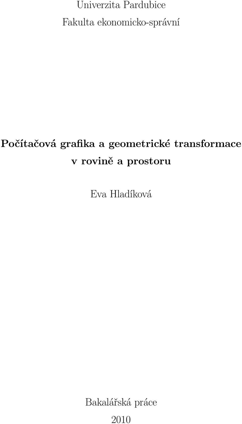 a geometrické transformace v rovině a