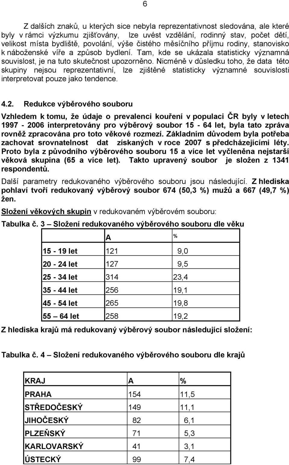 Nicméně v důsledku toho, že data této skupiny nejsou reprezentativní, lze zjištěné statisticky významné souvislosti interpretovat pouze jako tendence. 4.2.