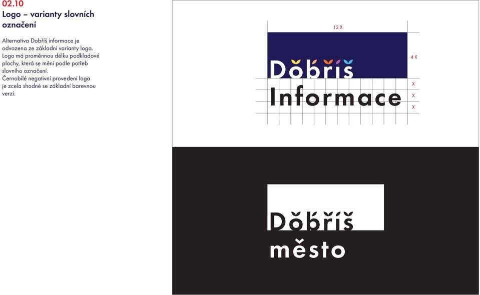 Logo má proměnnou délku podkladové plochy, která se mění podle