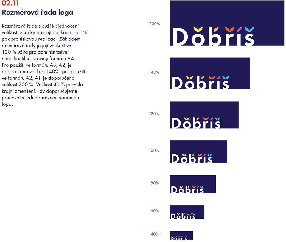 Základem rozměrové řady je její velikost ve 100 % užitá pro administrativní a merkantilní tiskoviny formátu A4.