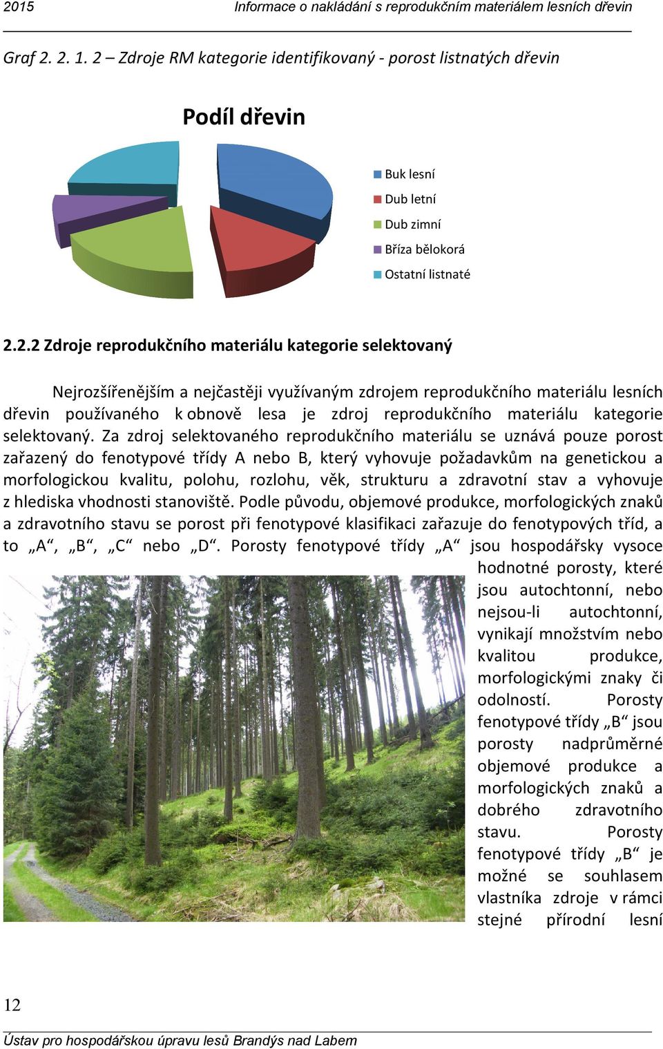 Nejrozšířenějším a nejčastěji využívaným zdrojem reprodukčního materiálu lesních dřevin používaného k obnově lesa je zdroj reprodukčního materiálu kategorie selektovaný.