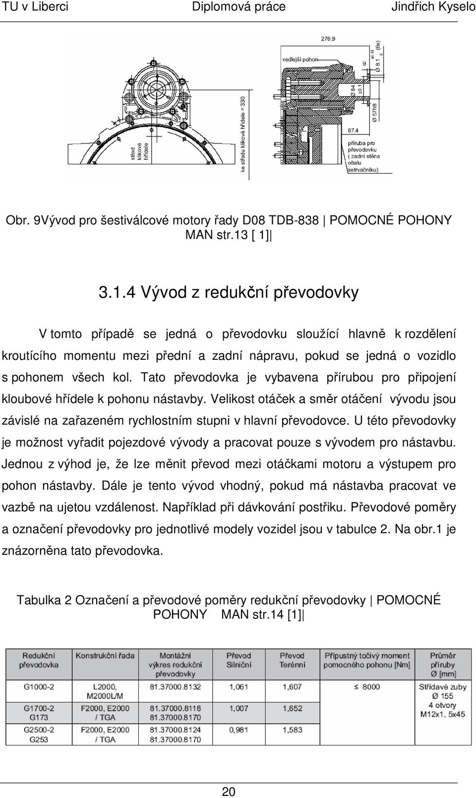 Tato převodovka je vybavena přírubou pro připojení kloubové hřídele k pohonu nástavby. Velikost otáček a směr otáčení vývodu jsou závislé na zařazeném rychlostním stupni v hlavní převodovce.