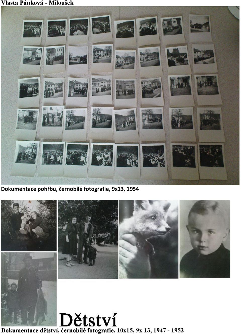 fotografie, 9x13, 1954 Dokumentace