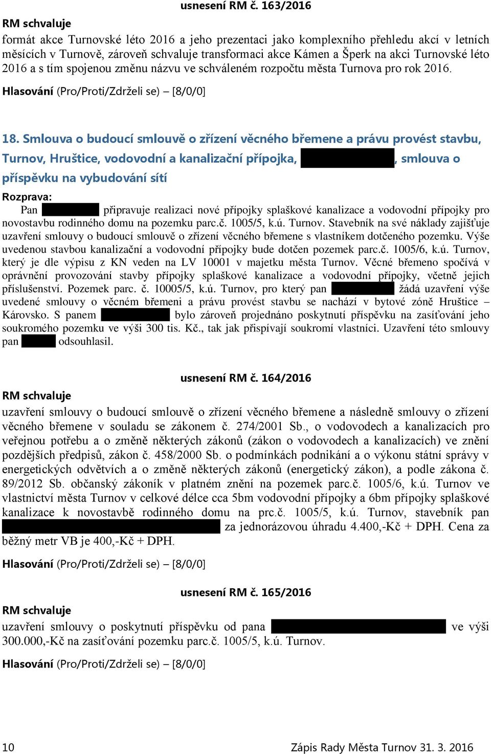 s tím spojenou změnu názvu ve schváleném rozpočtu města Turnova pro rok 2016. 18.