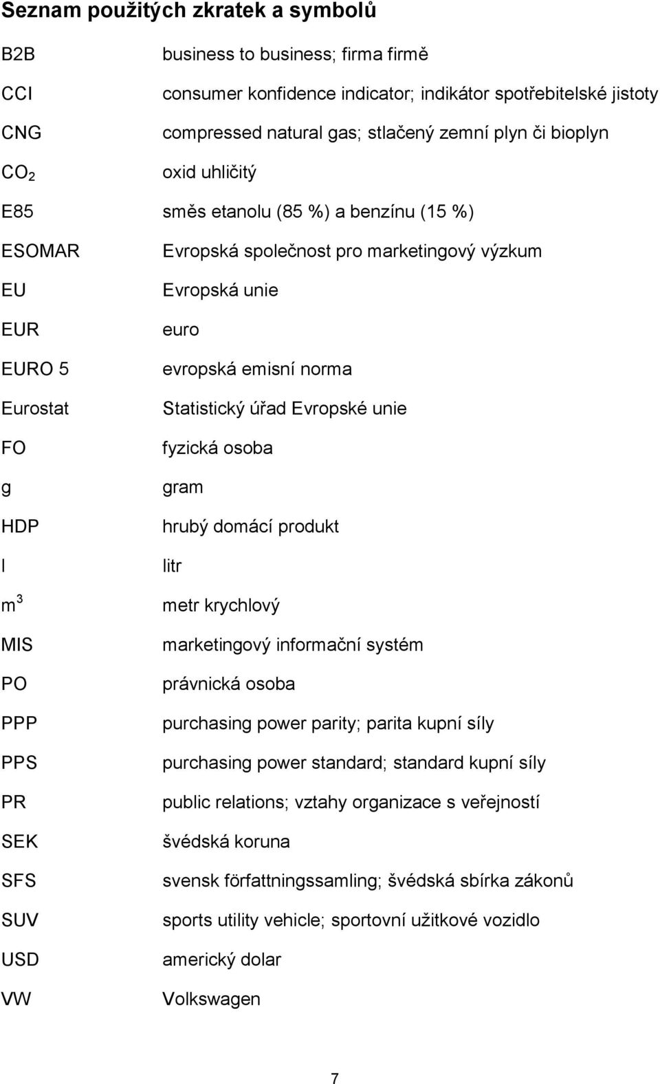 unie euro evropská emisní norma Statistický úřad Evropské unie fyzická osoba gram hrubý domácí produkt litr metr krychlový marketingový informační systém právnická osoba purchasing power parity;
