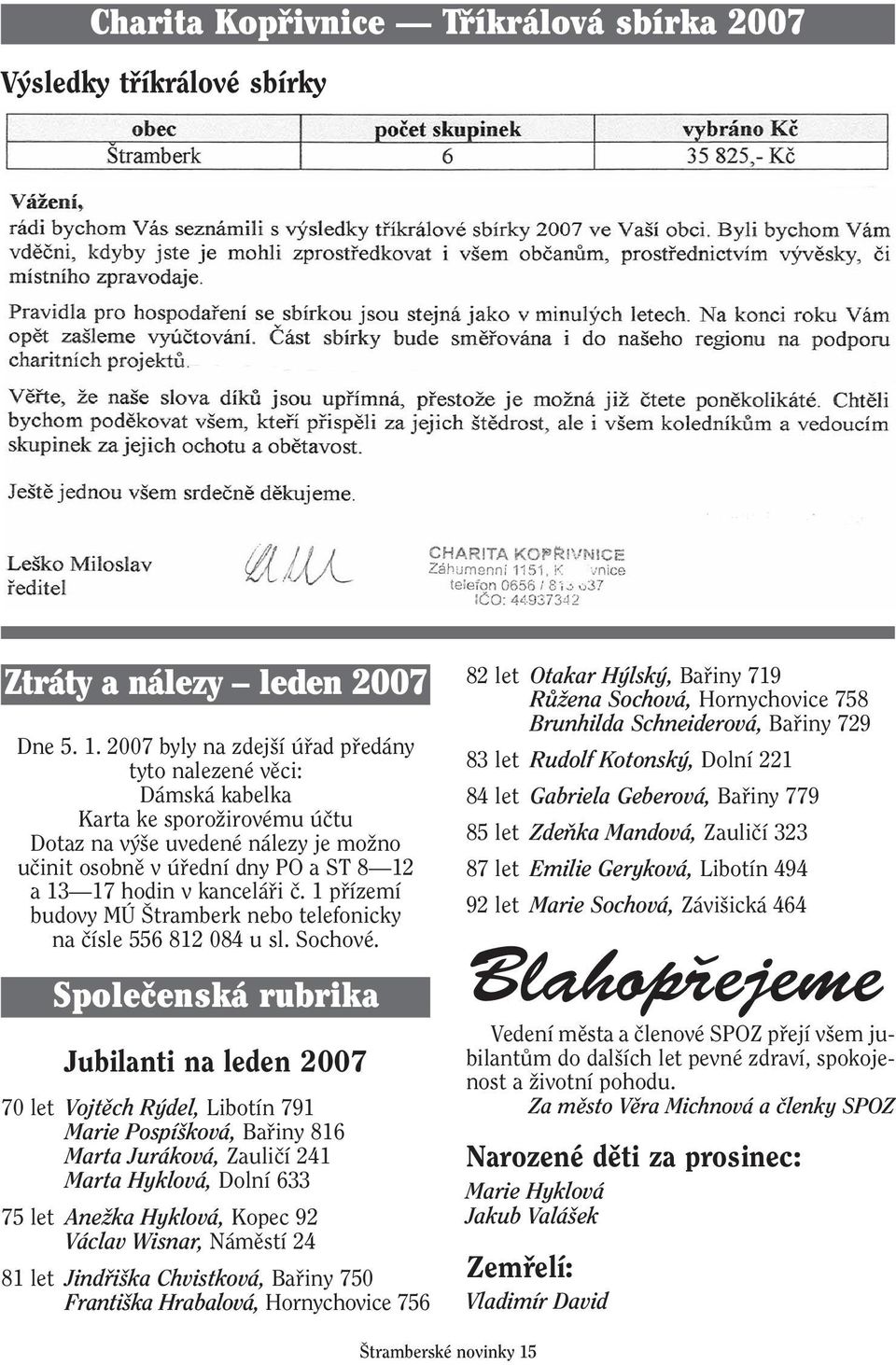 kanceláfii ã. 1 pfiízemí budovy MÚ tramberk nebo telefonicky na ãísle 556 812 084 u sl. Sochové.