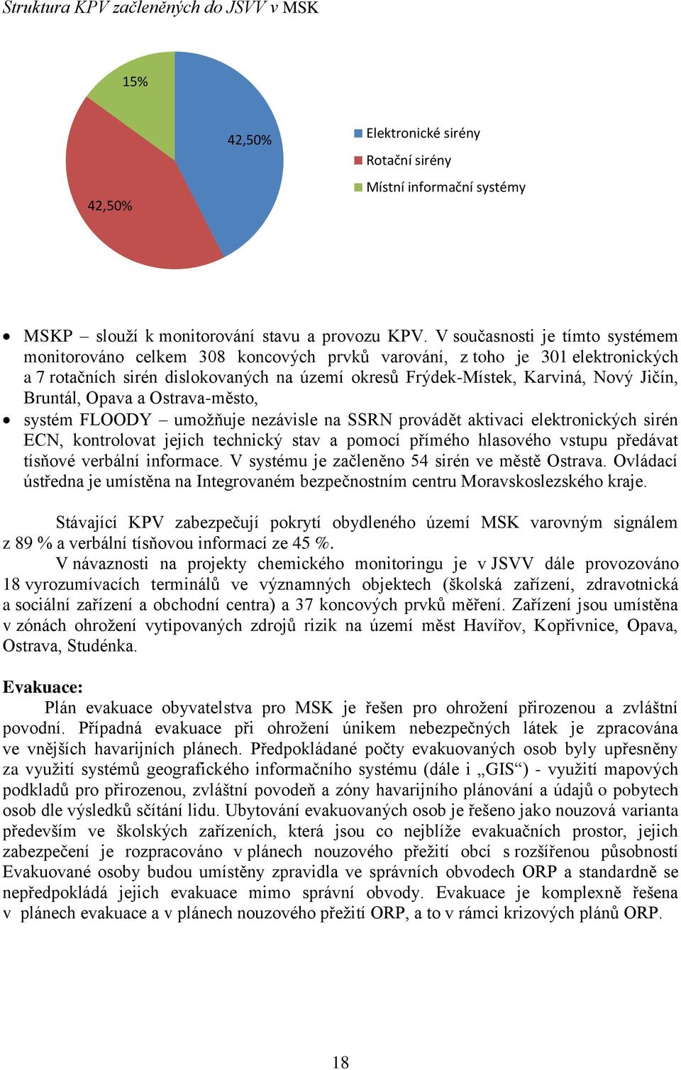 Bruntál, Opava a Ostrava-město, systém FLOODY umožňuje nezávisle na SSRN provádět aktivaci elektronických sirén ECN, kontrolovat jejich technický stav a pomocí přímého hlasového vstupu předávat