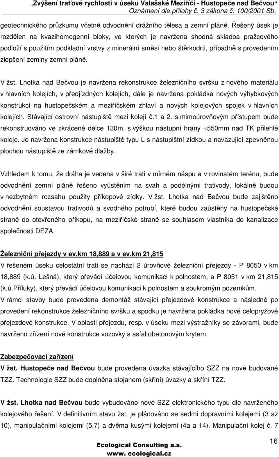 zeminy zemní pláně. V žst.