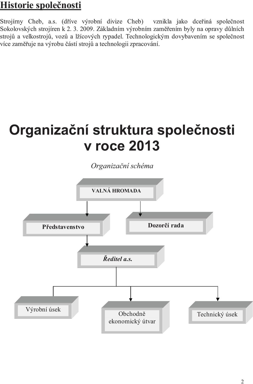 Technologickým dovybavením se spole nost více zam uje na výrobu ástí stroj a technologii zpracování.