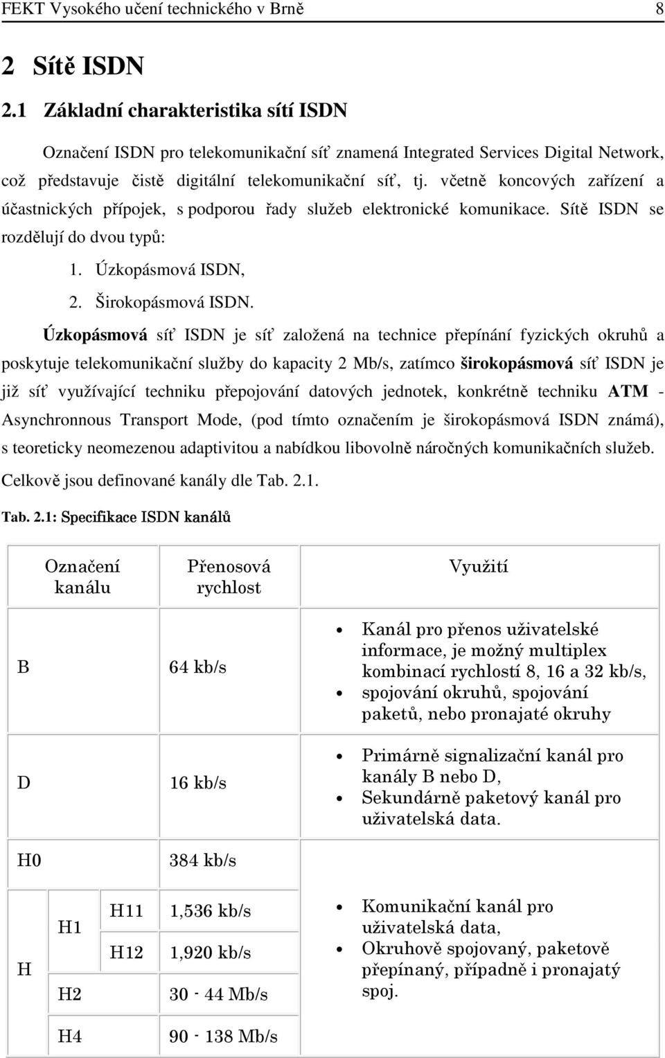 včetně koncových zařízení a účastnických přípojek, s podporou řady služeb elektronické komunikace. Sítě ISDN se rozdělují do dvou typů: 1. Úzkopásmová ISDN, 2. Širokopásmová ISDN.