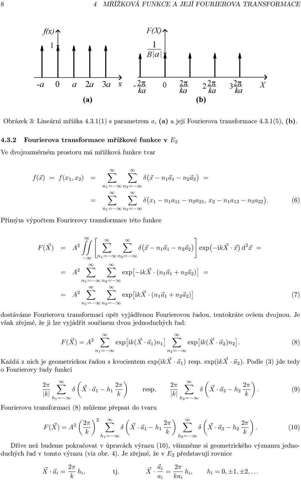 2 2 ] exp i X x d 2 x exp [ i X n n 2 2 ] exp [ i X n n 2 2 ] 7 dostáváme Fourierovu trnsformci opět vyjádřenou Fourierovou řdou, tentoráte ovšem dvojnou Je vš zřejmé, že ji lze vyjádřit součinem