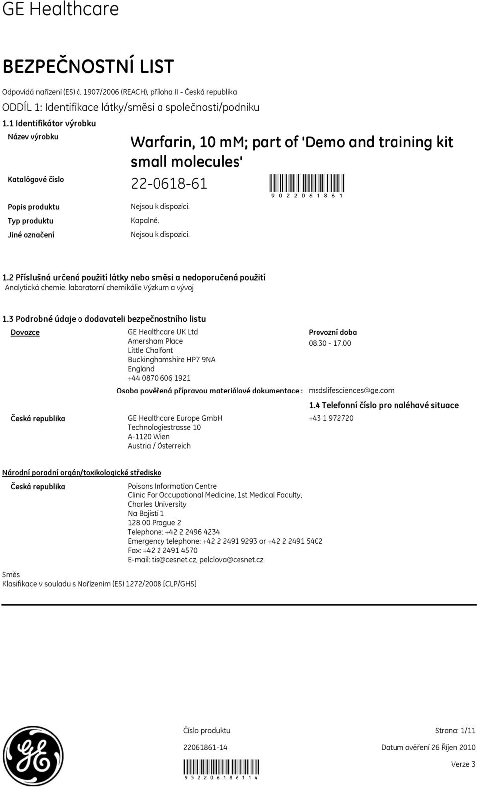 laboratorní chemikálie Výzkum a vývoj 1.