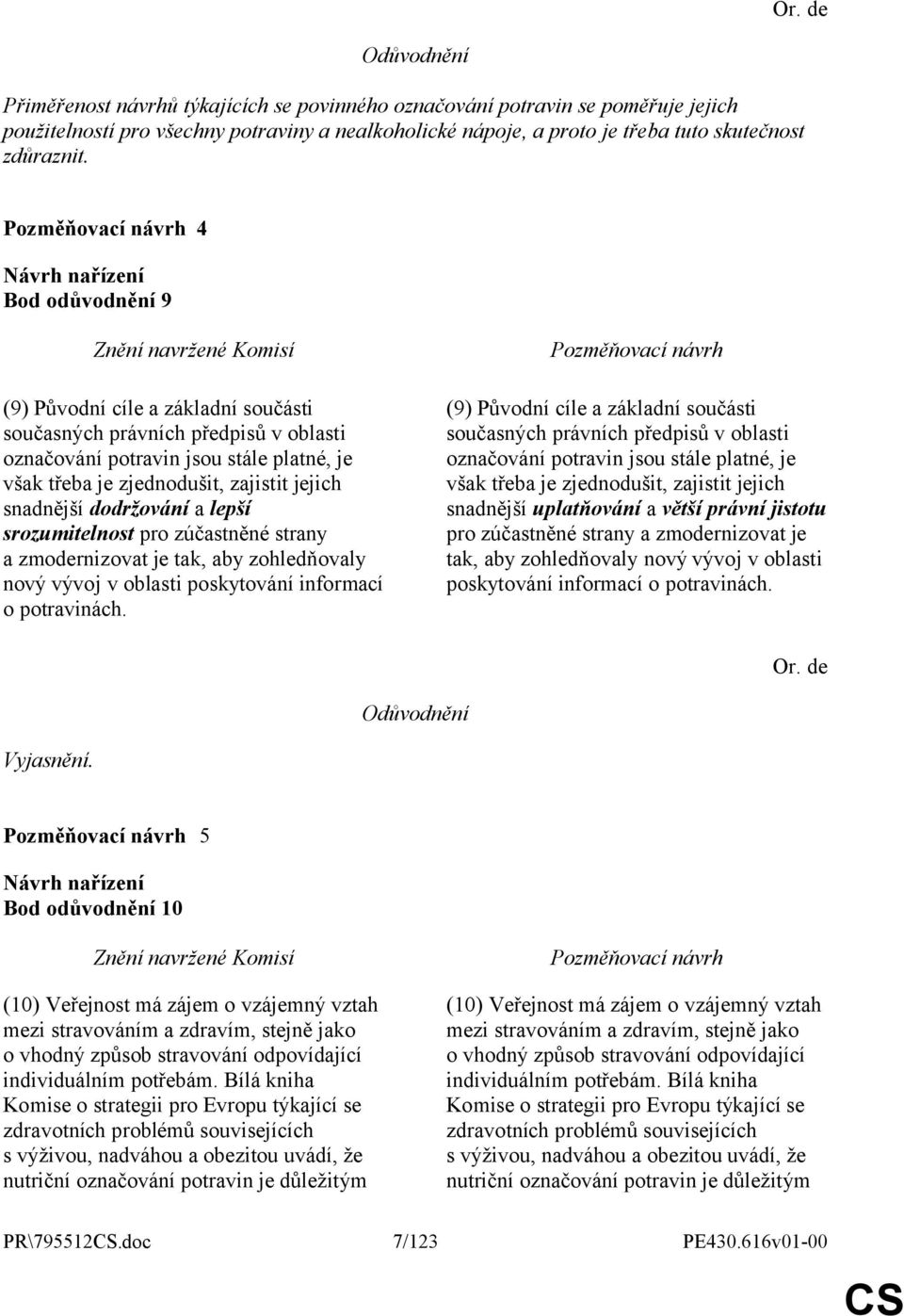 dodržování a lepší srozumitelnost pro zúčastněné strany a zmodernizovat je tak, aby zohledňovaly nový vývoj v oblasti poskytování informací o potravinách.