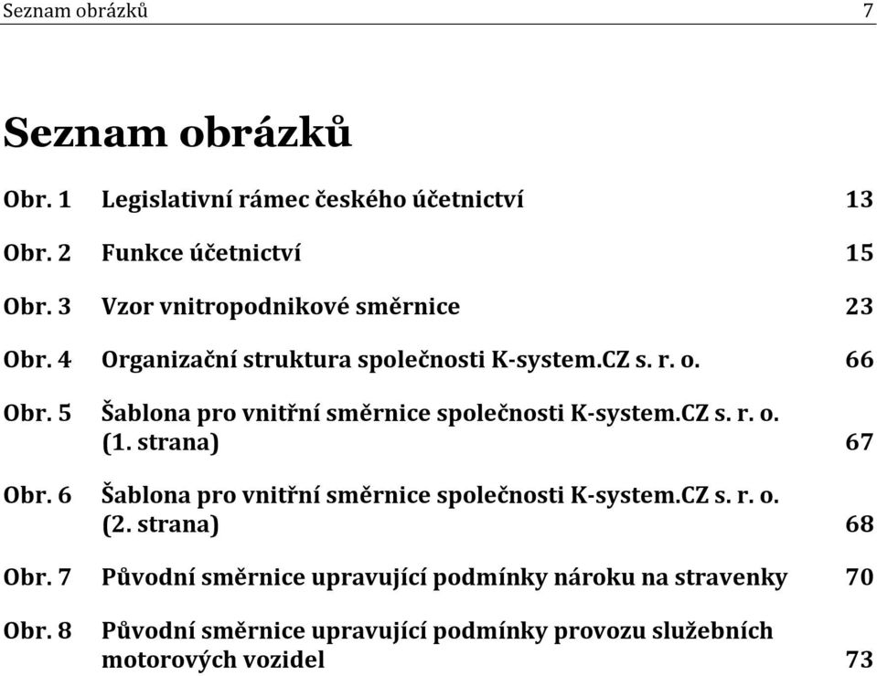 5 Šablona pro vnitřní směrnice společnosti K-system.CZ s. r. o. (1. strana) 67 Obr.