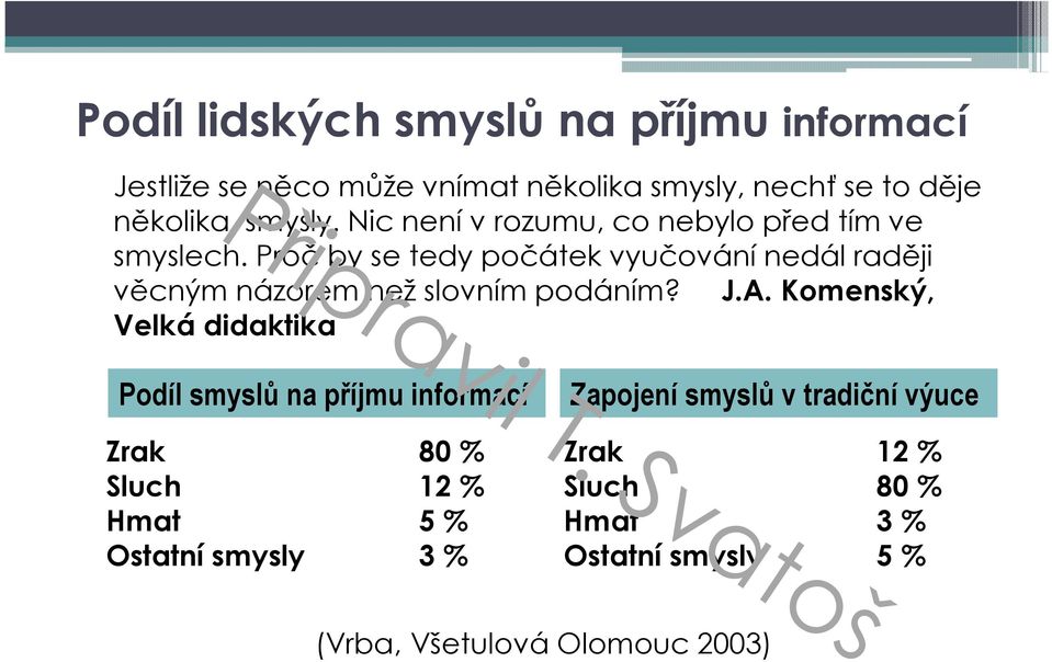 Proč by se tedy počátek vyučování nedál raději věcným názorem než slovním podáním? J.A.