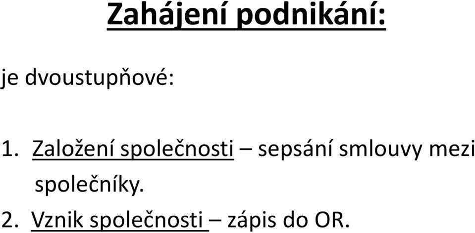 Založení společnosti sepsání