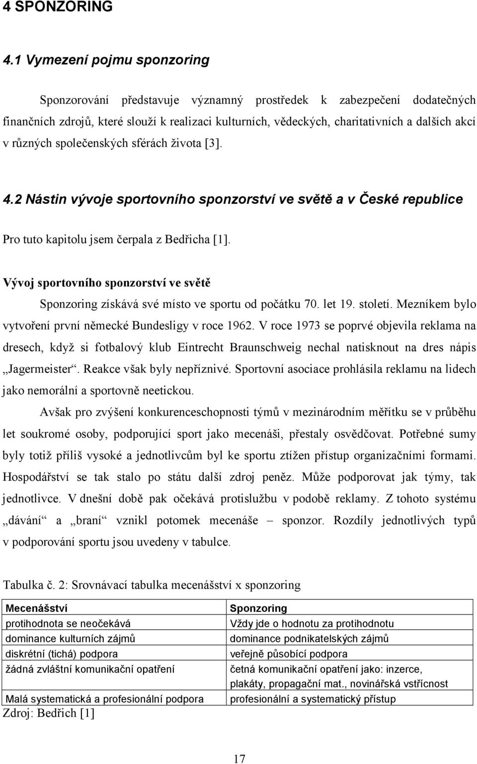 různých společenských sférách života [3]. 4.2 Nástin vývoje sportovního sponzorství ve světě a v České republice Pro tuto kapitolu jsem čerpala z Bedřicha [1].