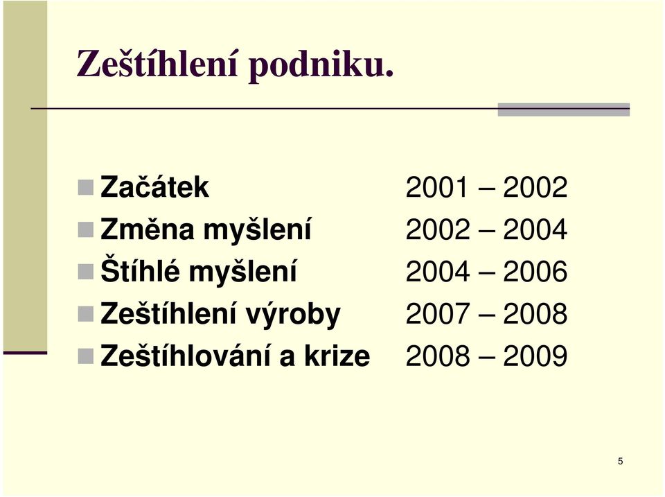 2004 Štíhlé myšlení 2004 2006