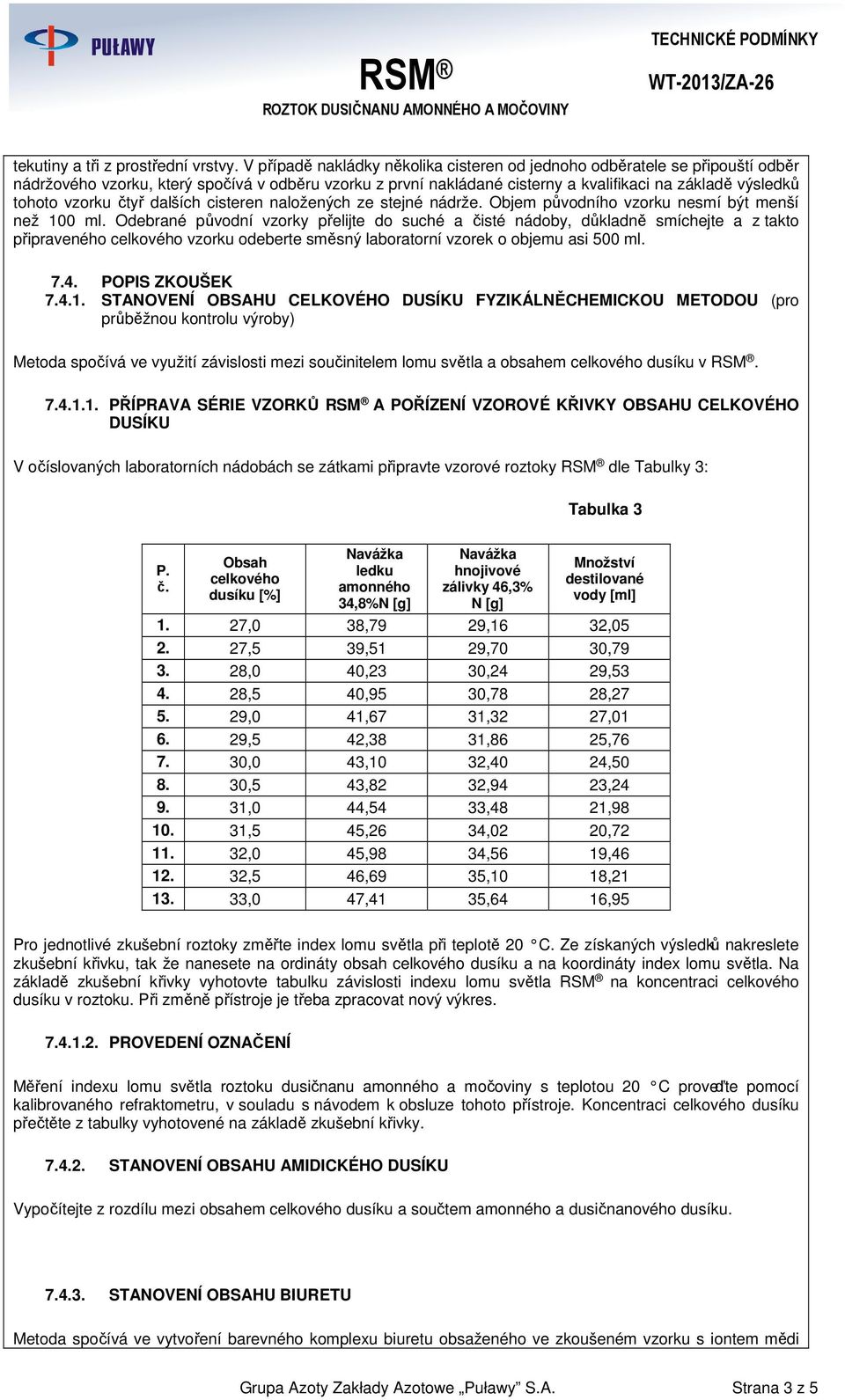 vzorku čtyř dalších cisteren naložených ze stejné nádrže. Objem původního vzorku nesmí být menší než 100 ml.