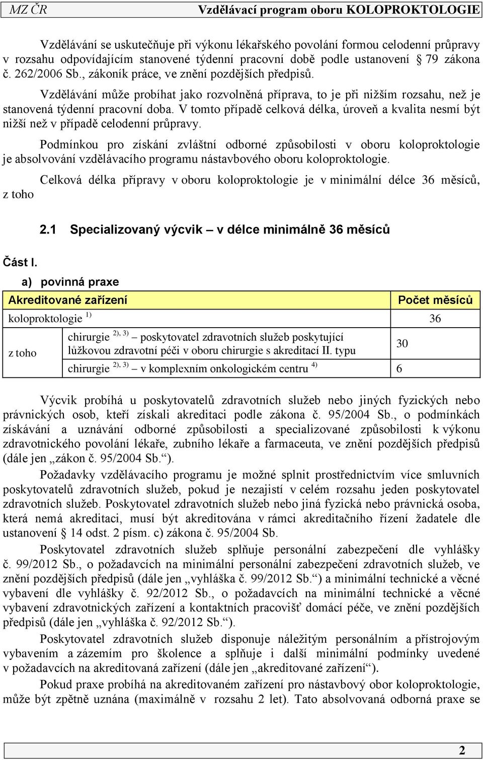 V tomto případě celková délka, úroveň a kvalita nesmí být nižší než v případě celodenní průpravy.