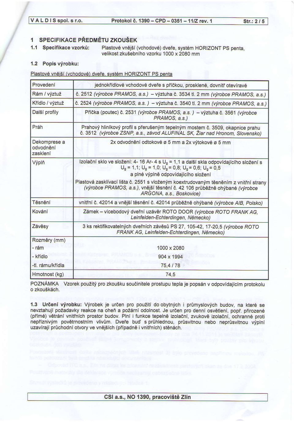 svst6m HORIZONT PS oenta Provedeni Rdm / vyztuz Kiidlo / vyztuz Dalsiprofily Preh Dekomprese a odvodncni zaskleni vyph TCsn6nl Koveni Zavesy Rozmery (mm) - ram - kridlo -tl.