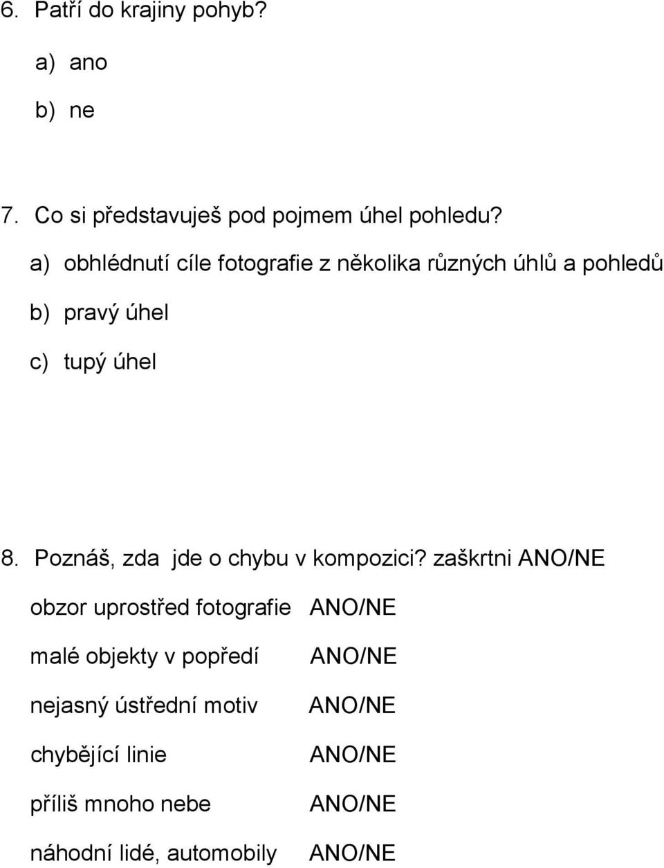 úhel 8. Poznáš, zda jde o chybu v kompozici?