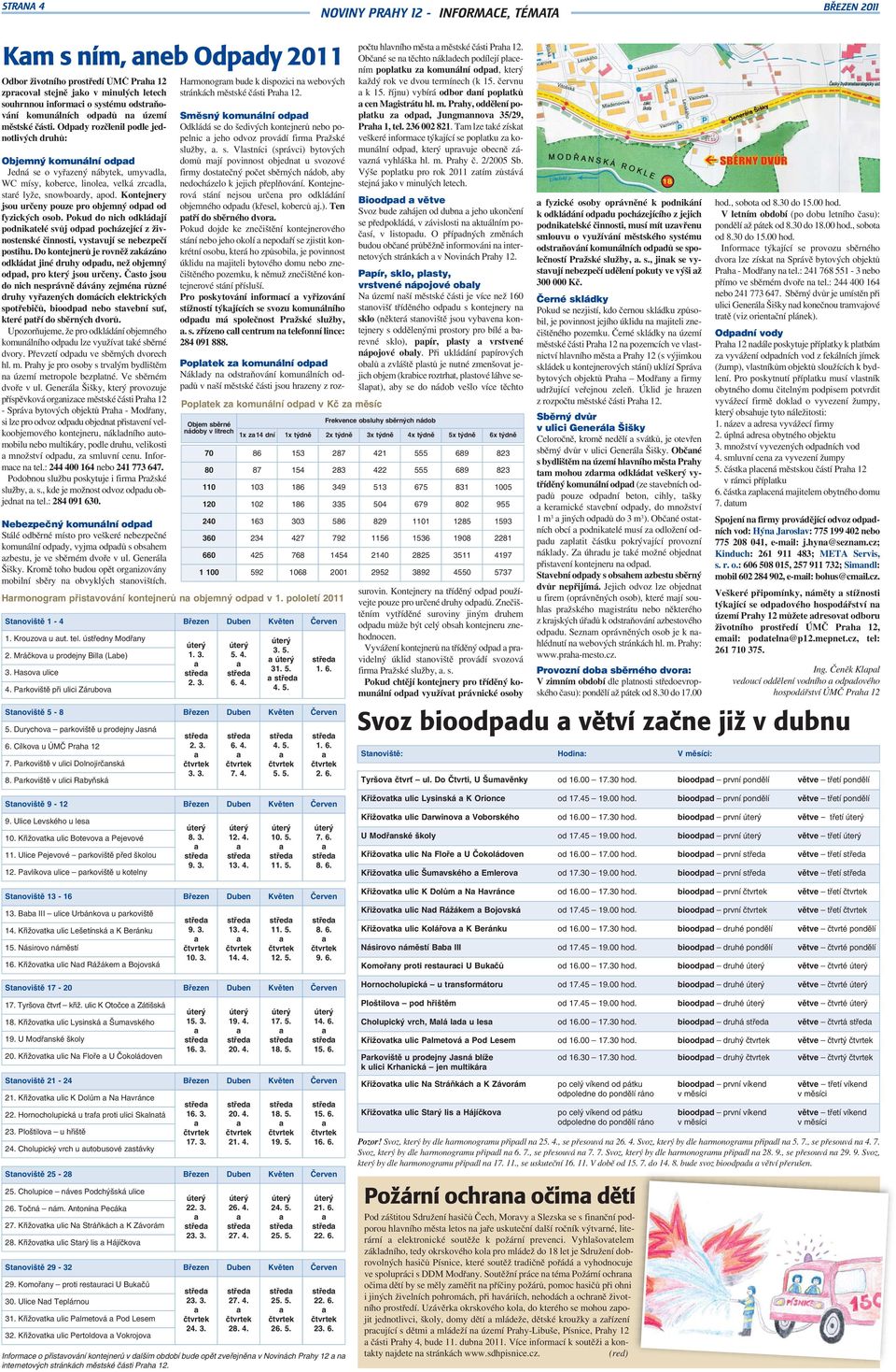 Odpdy rozčlenil podle jednotlivých druhů: Objemný komunální odpd Jedná se o vyřzený nábytek, umyvdl, WC mísy, koberce, linole, velká zrcdl, stré lyže, snowbordy, pod.