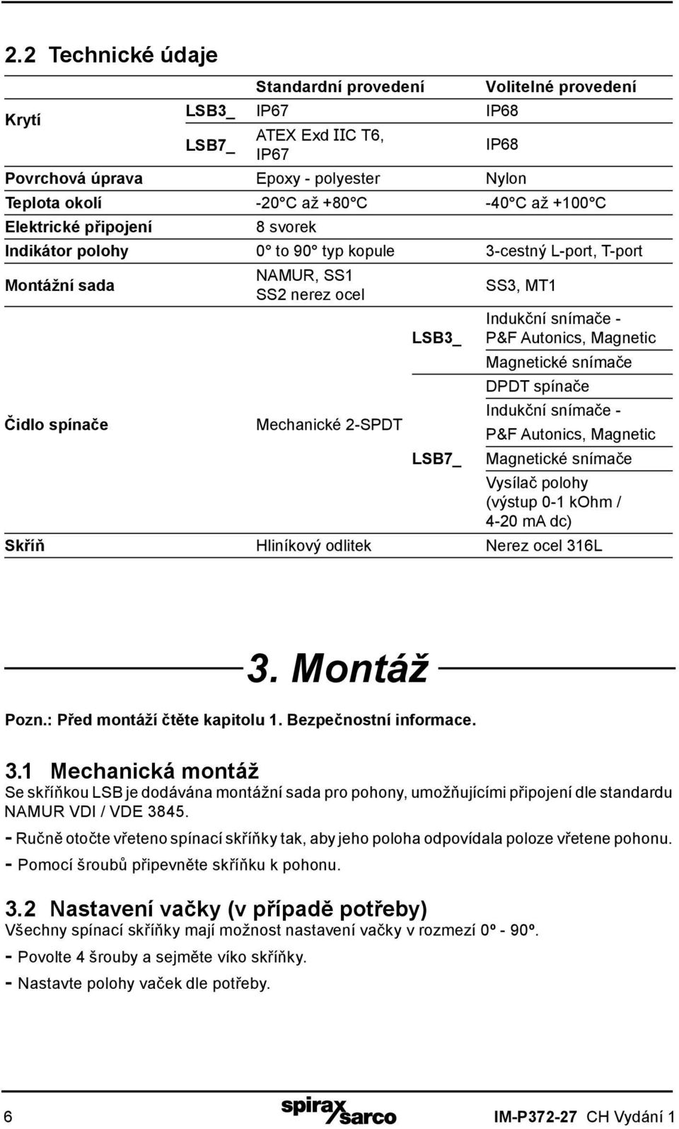 snímače - P&F Autonics, Magnetic Magnetické snímače DPDT spínače Indukční snímače - P&F Autonics, Magnetic Magnetické snímače Vysílač polohy (výstup 0-1 kohm / 4-20 ma dc) Skříň Hliníkový odlitek