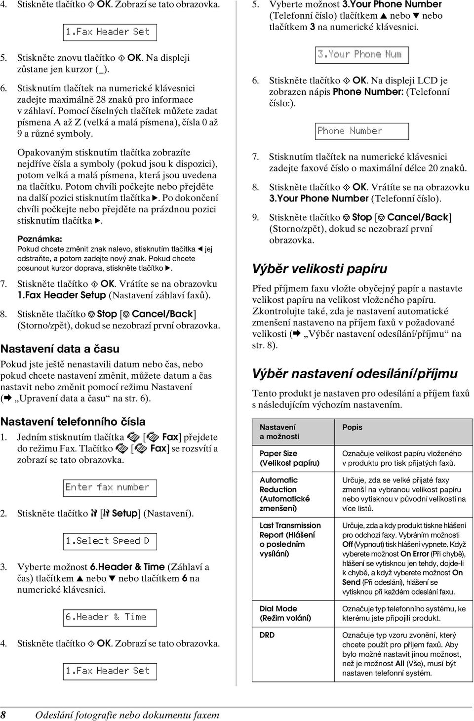Pomocí číselných tlačítek můžete zadat písmena A až Z (velká a malá písmena), čísla 0 až 9 a různé symboly.