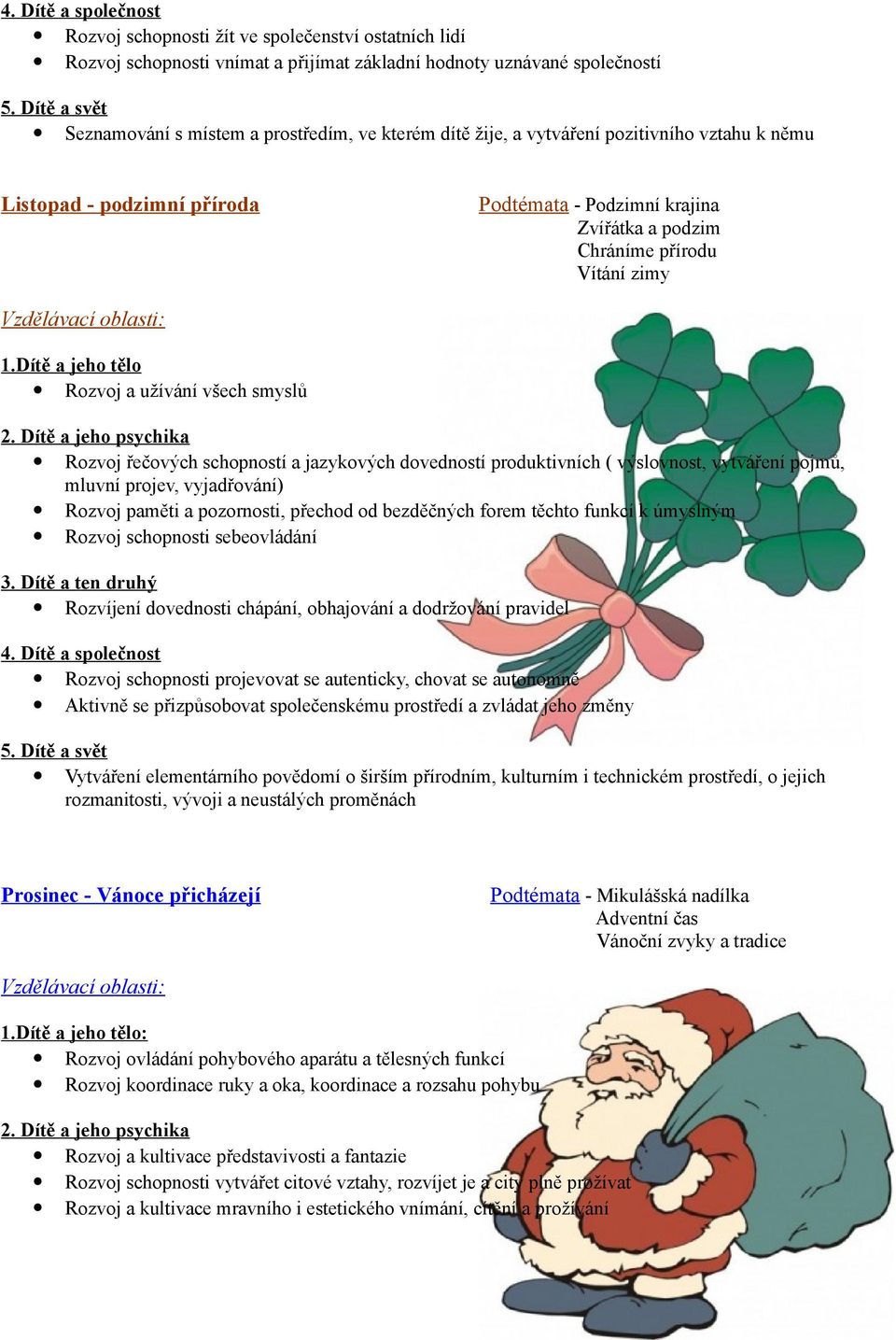 dovedností produktivních ( výslovnost, vytváření pojmů, mluvní projev, vyjadřování) Rozvoj paměti a pozornosti, přechod od bezděčných forem těchto funkcí k úmyslným Rozvoj schopnosti sebeovládání