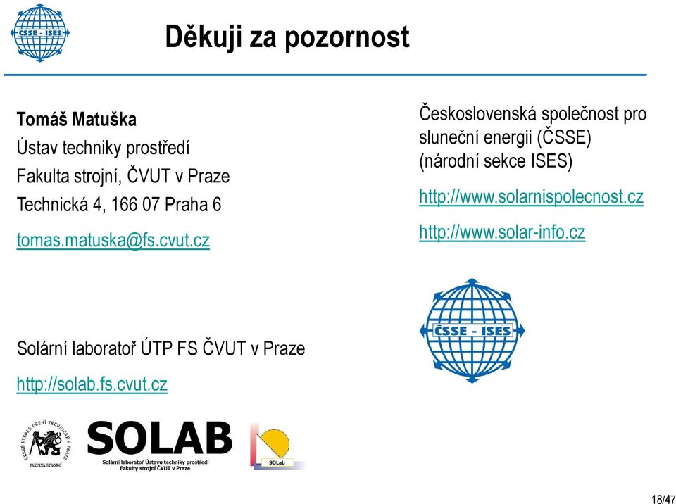 cz Československá společnost pro sluneční energii (ČSSE) (národní sekce ISES)