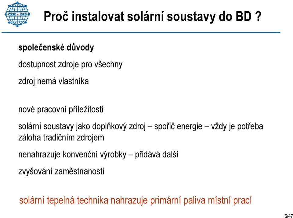 příležitosti solární soustavy jako doplňkový zdroj spořič energie vždy je potřeba záloha