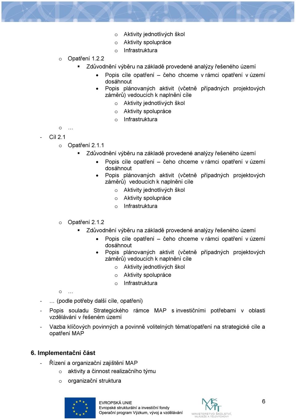 naplnění cíle Aktivity jedntlivých škl Aktivity splupráce Infrastruktura - Cíl 2.1 