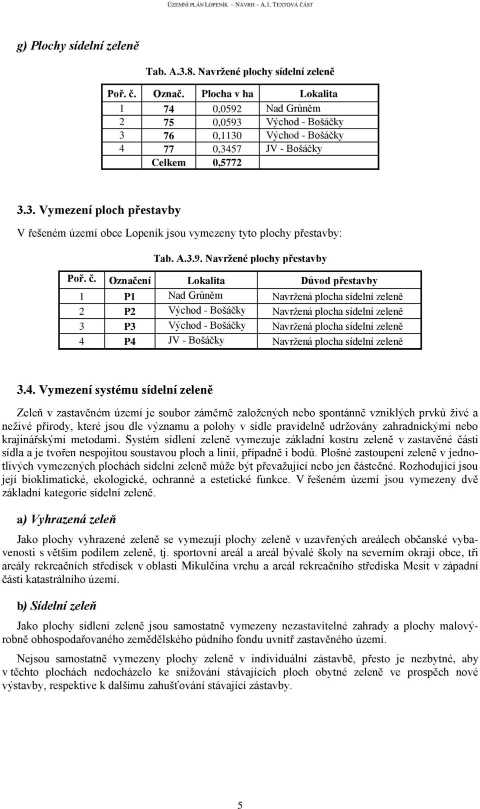 A.3.9. Navržené plochy přestavby Poř. č.