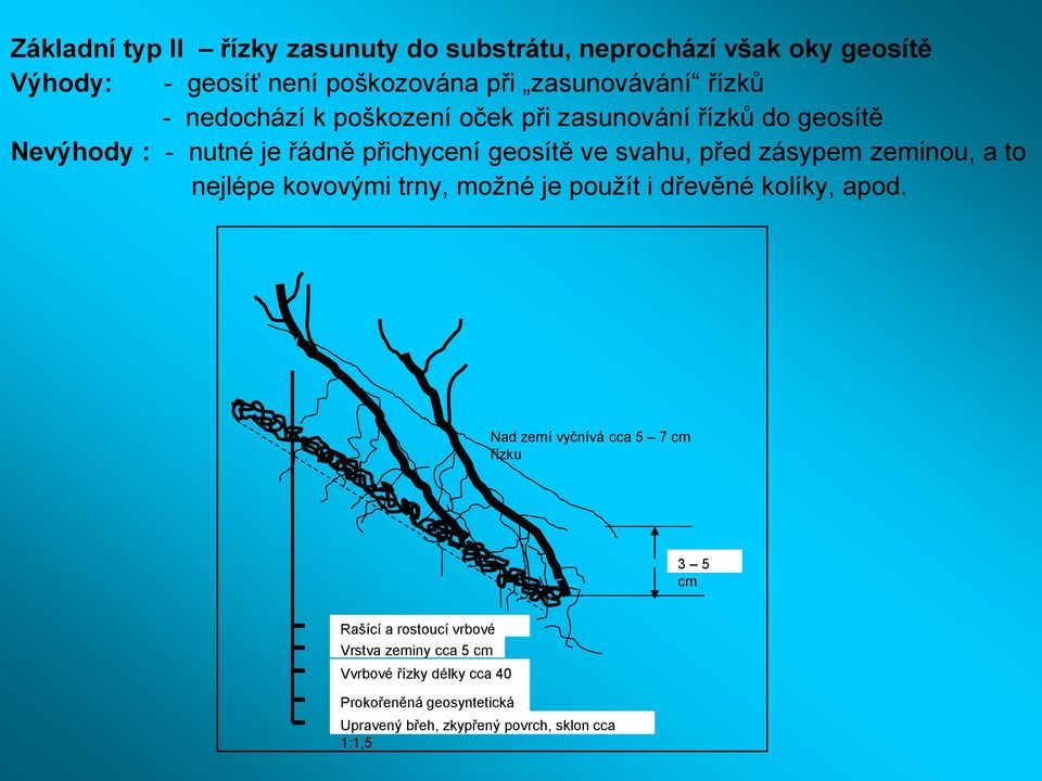 zeminou, a to nejlépe kovovými trny, možné je použít i dřevěné kolíky, apod.