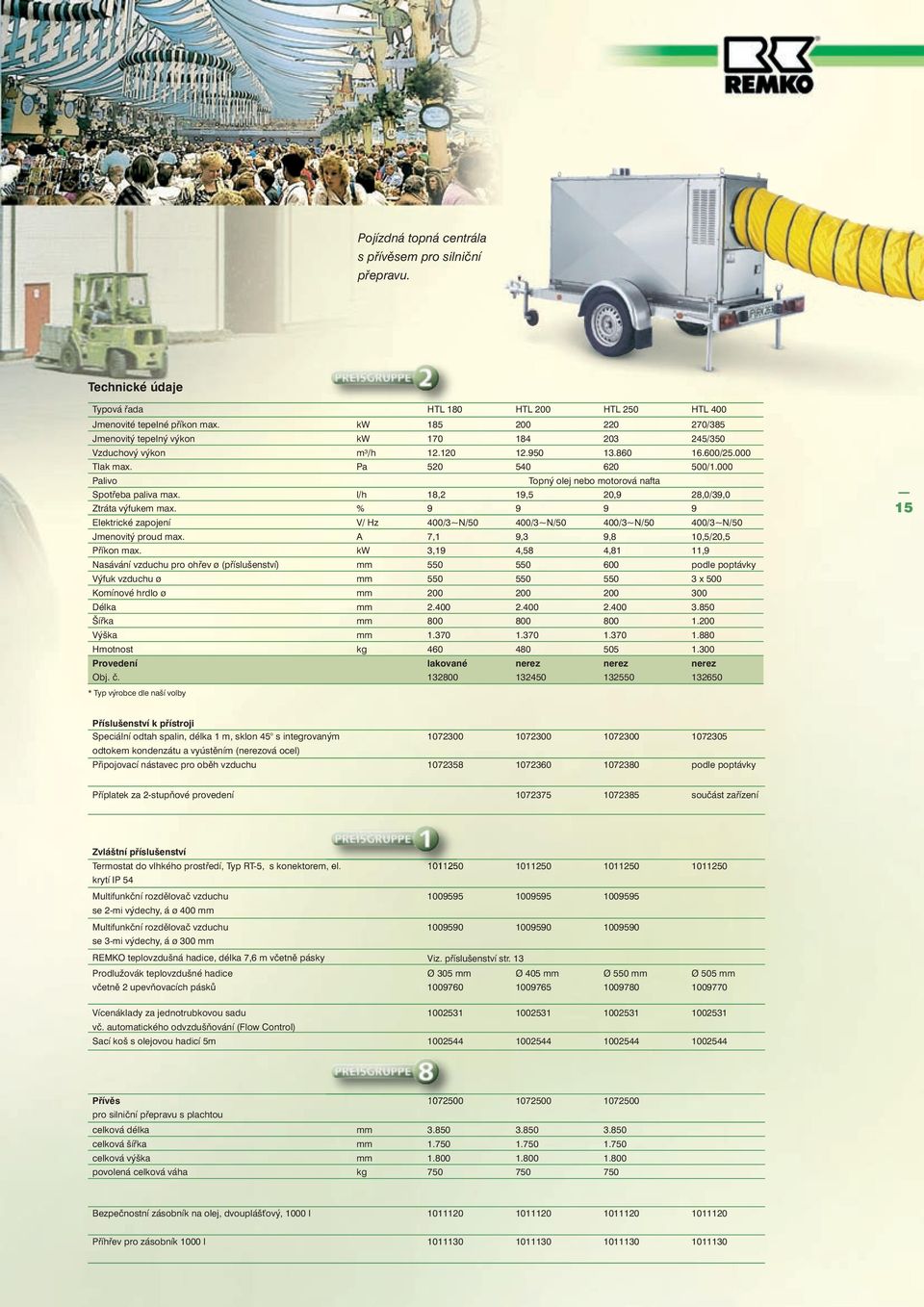 000 Palivo Topný olej nebo motorová nafta Spotřeba paliva max. l/h 18,2 19,5 20,9 28,0/39,0 Ztráta výfukem max.