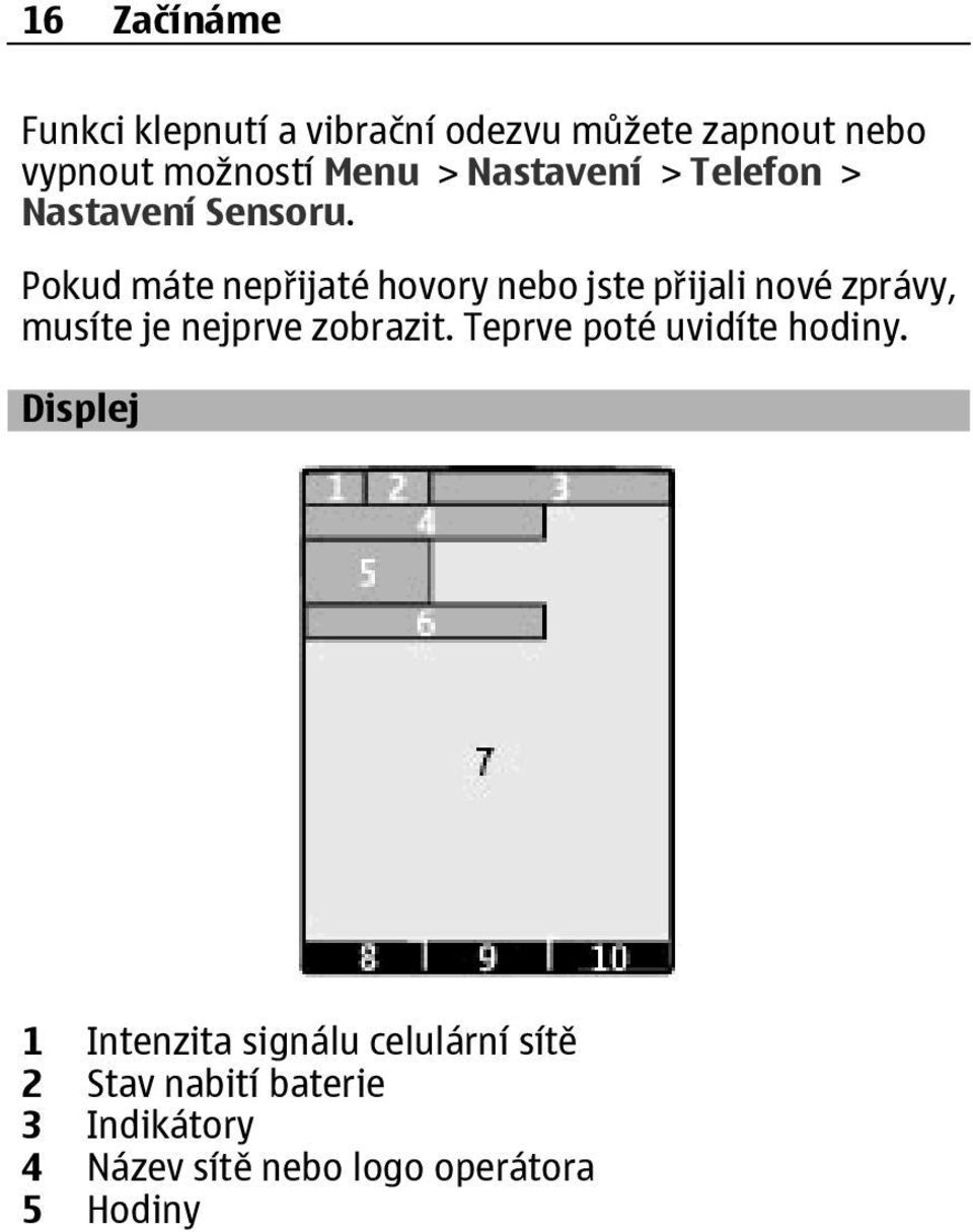 Pokud máte nepřijaté hovory nebo jste přijali nové zprávy, musíte je nejprve zobrazit.