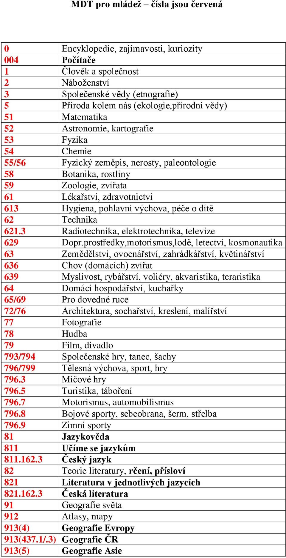 výchova, péče o dítě 62 Technika 621.3 Radiotechnika, elektrotechnika, televize 629 Dopr.